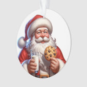 サンタのクッキーとミルク クリスマスアクリルオーナメント オーナメント (正面)