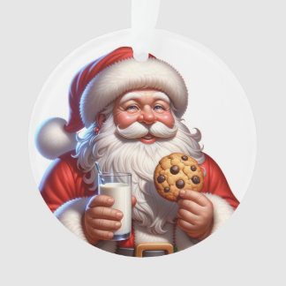 サンタのクッキーとミルク クリスマスアクリルオーナメント オーナメント