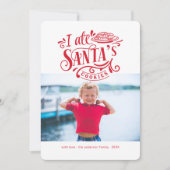 サンタのクッキーのホリデークリスマスフォトおもしろいカード シーズンカード (正面)