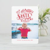 サンタのクッキーのホリデークリスマスフォトおもしろいカード シーズンカード (スタンド正面)