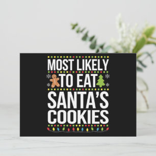 サンタのクッキーを最も食べそうなクリスマス シーズンカード