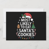 サンタのクッキーを最も食べそうな家族のクリスマス シーズンカード (正面)