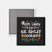 サンタのクッキーを食べそうな人 クリスマスマッチ マグネット (正面/裏面)