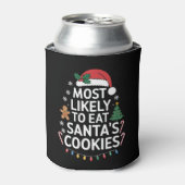 サンタのクッキーを食べちゃうよね ファミリー クリスマス 缶クーラー (缶正面)