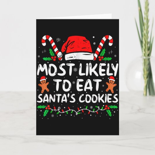 サンタのクッキーを食べちゃうタイプの人 楽しいクリスマス カード (正面)