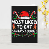 サンタのクッキーを食べちゃうタイプの人 楽しいクリスマス カード (黄色い花)