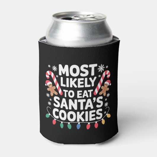 サンタのクッキーを食べちゃうタイプ クリスマス キャンディ 缶クーラー (缶正面)