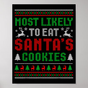 サンタのクッキーを食べちゃうタイプ ファミリークリスマス ポスター