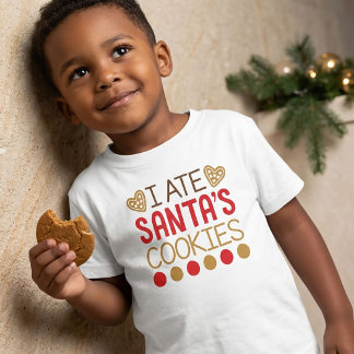 サンタのクッキーを食べちゃった クリスマスギフト トドラーTシャツ