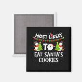 サンタのクッキーを食べる可能性大 ファミリー ユーモア クリスマス マグネット (正面/裏面)