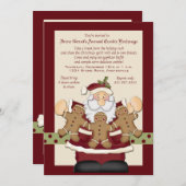 サンタのクッキー交換招待状カード 招待状 (正面/裏面)