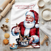 サンタのクッキー部隊 パーソナライズドクリスマス キッチンタオル