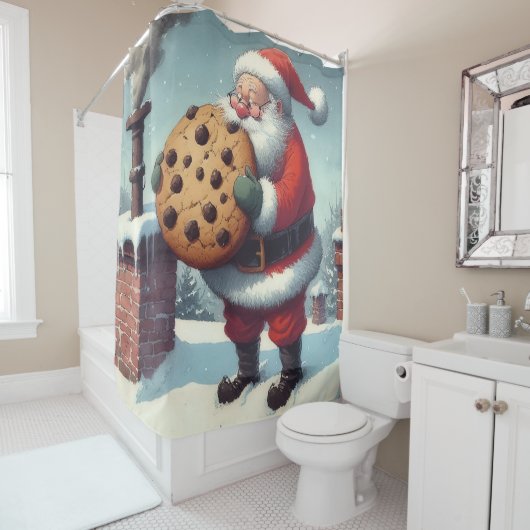 サンタのクッキー – クリスマスシャワーカーテン シャワーカーテン (インサイチュ)