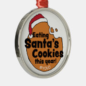 サンタのクッキーYoloハッシュタグクリスマスクッキー メタルオーナメント (右)