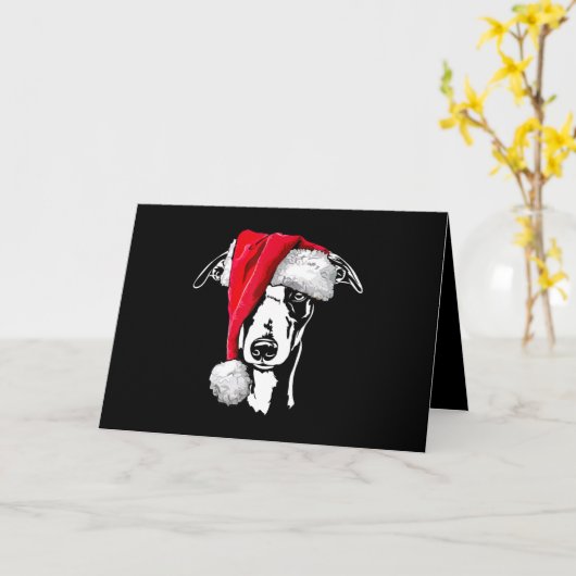 サンタのクリスおもしろいマス·ドッグの母親への贈り物 カード (黄色い花)