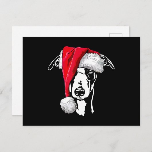 サンタのクリスおもしろいマス·ドッグの母親への贈り物 案内ポストカード (正面/裏面)