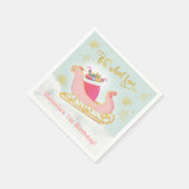 サンタのクリスマスそりのお誕生日パーティー スタンダードカクテルナプキン (角)