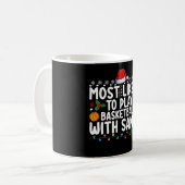 サンタのクリスマスとバスケをする可能性大 コーヒーマグカップ (正面左)