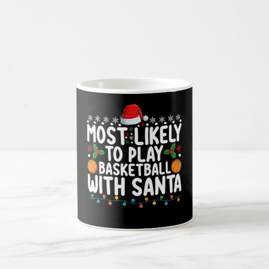 サンタのクリスマスとバスケをする可能性大 コーヒーマグカップ (中央)