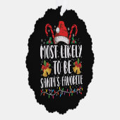 サンタのクリスマスになりそうお気に入りのだおもしろい オーナメントカード (右)