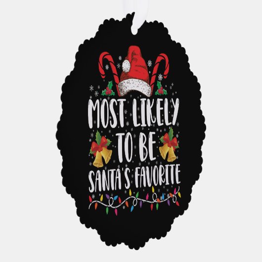 サンタのクリスマスになりそうお気に入りのだおもしろい オーナメントカード (右)