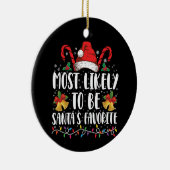 サンタのクリスマスになりそうお気に入りのだおもしろい セラミックオーナメント (右)