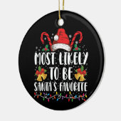 サンタのクリスマスになりそうお気に入りのだおもしろい セラミックオーナメント (左)