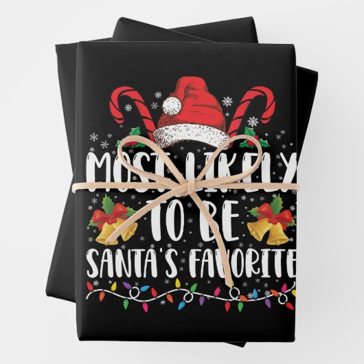 サンタのクリスマスになりそうお気に入りのだおもしろい ラッピングペーパーシート (インサイチュ)