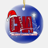 サンタのクリスマスのオーナメントの証明されたナースASSISはできます セラミックオーナメント (正面)