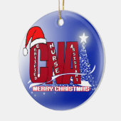 サンタのクリスマスのオーナメントの証明されたナースASSISはできます セラミックオーナメント (左)