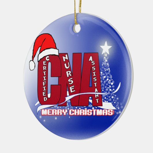 サンタのクリスマスのオーナメントの証明されたナースASSISはできます セラミックオーナメント (左)