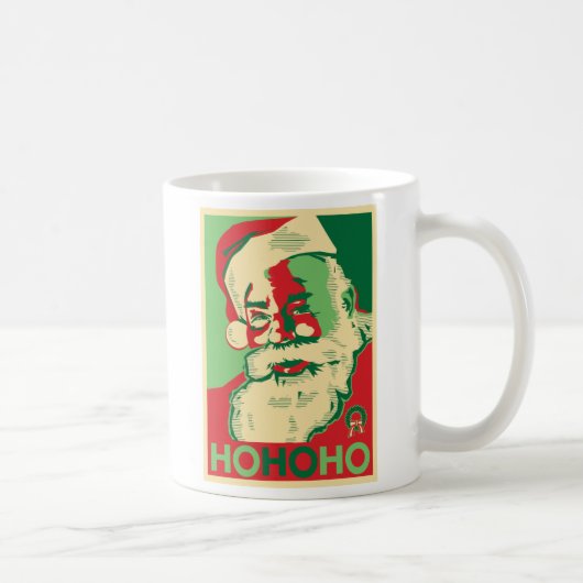 サンタのクリスマスのマグ- HoHoHo コーヒーマグカップ (右)