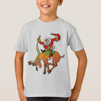 サンタのクリスマスのロデオ Tシャツ
