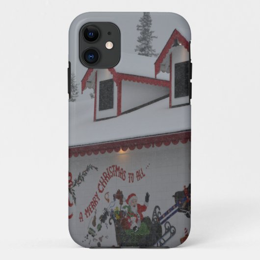 サンタのクリスマスの休日の雪の雪片によって凍っていられている氷 Case-Mate iPhoneケース (裏面)