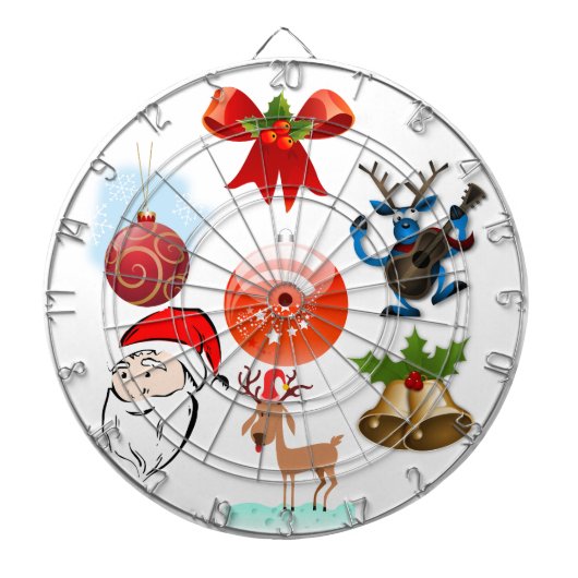 サンタのクリスマスの冬の12月の平和愛運命 ダーツボード (正面)