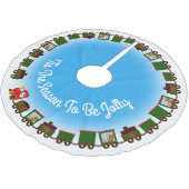 サンタのクリスマスの列車 ブラッシュドポリエステルツリースカート (アングル)