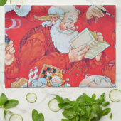 サンタのクリスマスの台所タオル キッチンタオル (折り畳み)