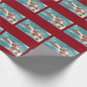 サンタのクリスマスの宇宙船 ラッピングペーパー (角)