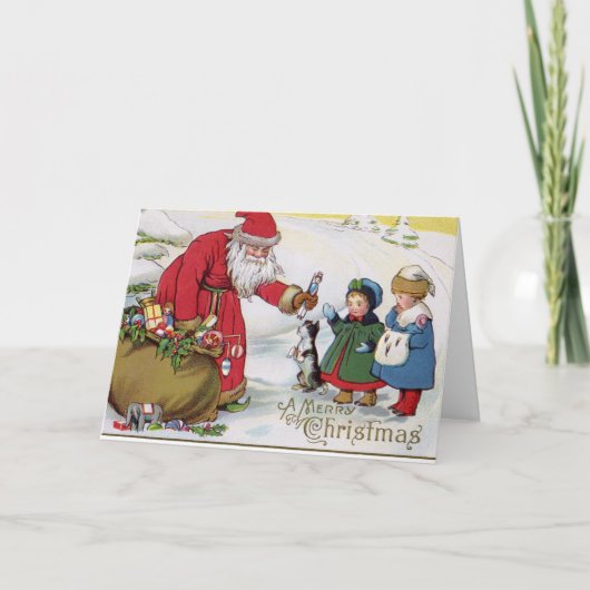 サンタのクリスマスの挨拶の明けましておめでとう シーズンカード (正面)
