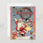 サンタのクリスマスの漫画1952年 シーズンポストカード (正面/裏面)
