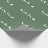 サンタのクリスマスの素朴な緑 ラッピングペーパー (角)