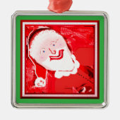 サンタのクリスマスの飾り メタルオーナメント (正面)