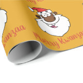 サンタのクリスマスのKwanzaaのアフリカ系アメリカ人の挨拶 ラッピングペーパー (ロールコーナー)