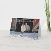 サンタのクリスマスを待っている雌鶏 シーズンカード (正面)