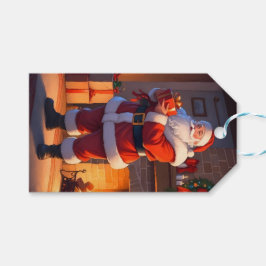 サンタのクリスマスイブ訪問 ギフトタグ