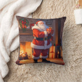 サンタのクリスマスイブ訪問 クッション (ブランケット)