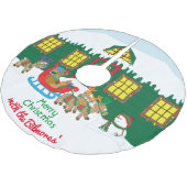 サンタのクリスマスイブ ブラッシュドポリエステルツリースカート (アングル)