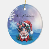 サンタのクリスマスエルフの祝祭 セラミックオーナメント (左)