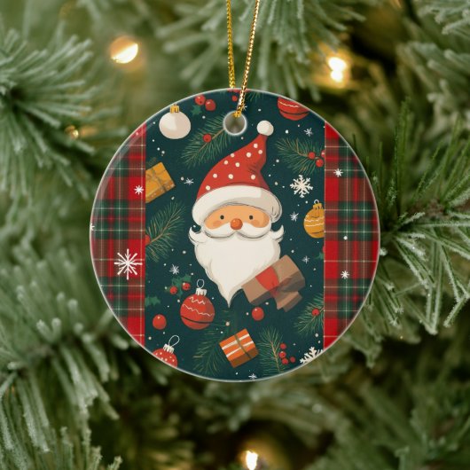サンタのクリスマスオーナメント セラミックオーナメント (ツリー)