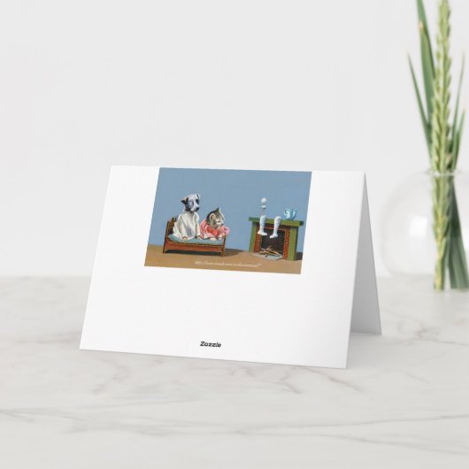 サンタのクリスマスカードのための子ネコおよび子犬の待ち時間 シーズンカード (裏面)